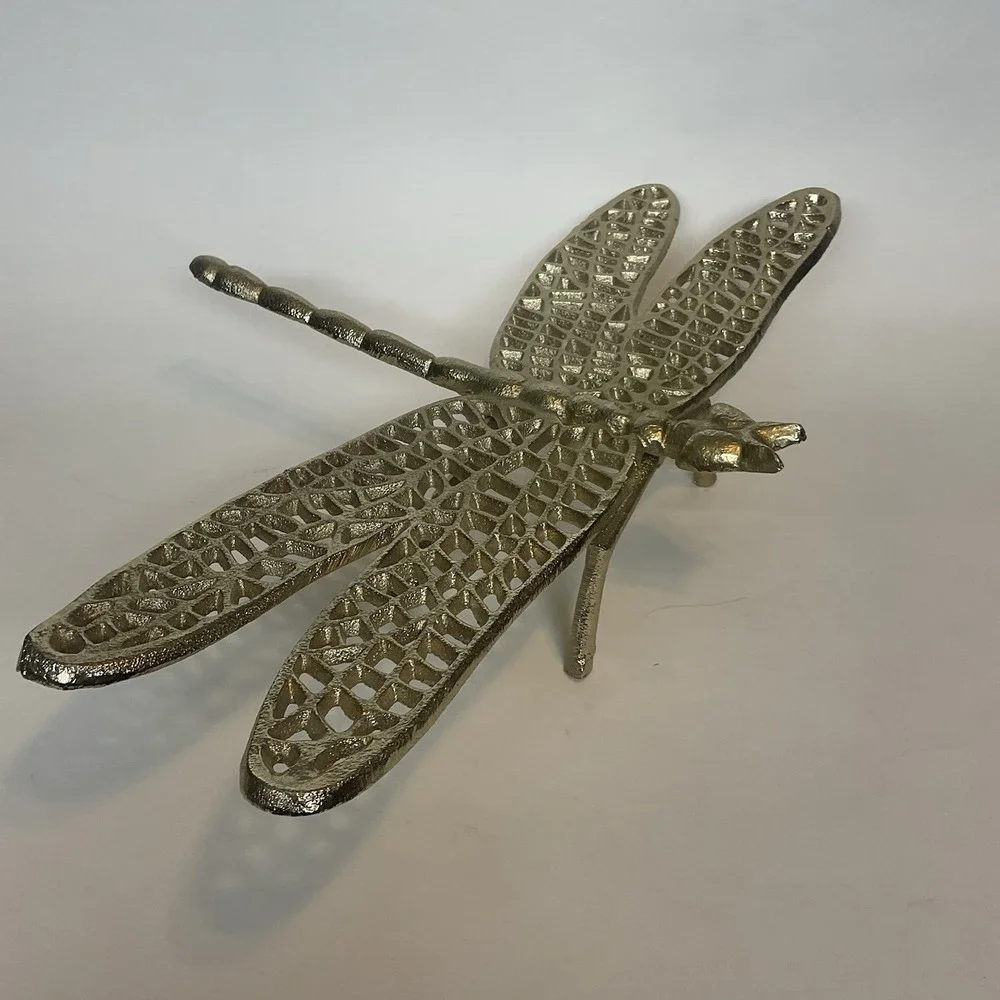 Home Decorating Insect Large Gold Metal‎ Dragonfly Figure Decor 15